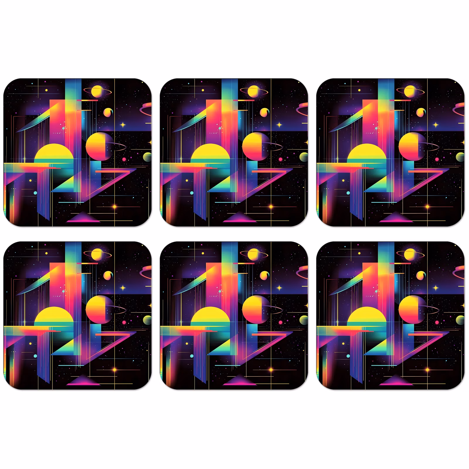 Untersetzer - Abstrakt - Formen - Bunt - Linien — 1