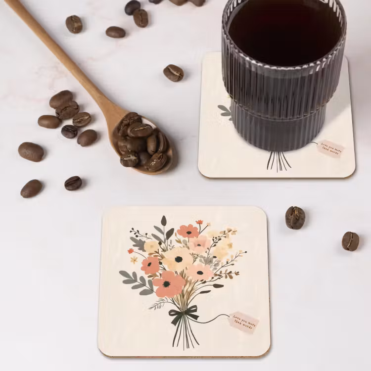 Untersetzer - Blumen - Zitat - Beige - Farbband — 4