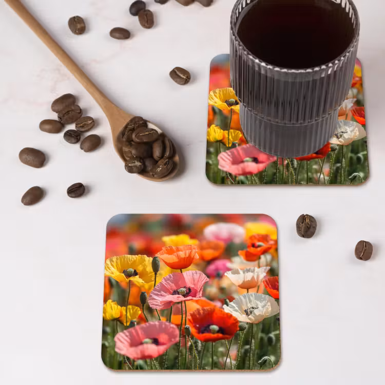 Untersetzer​ - Blumenfeld - Mohnblumen - Farbenfroh — 4