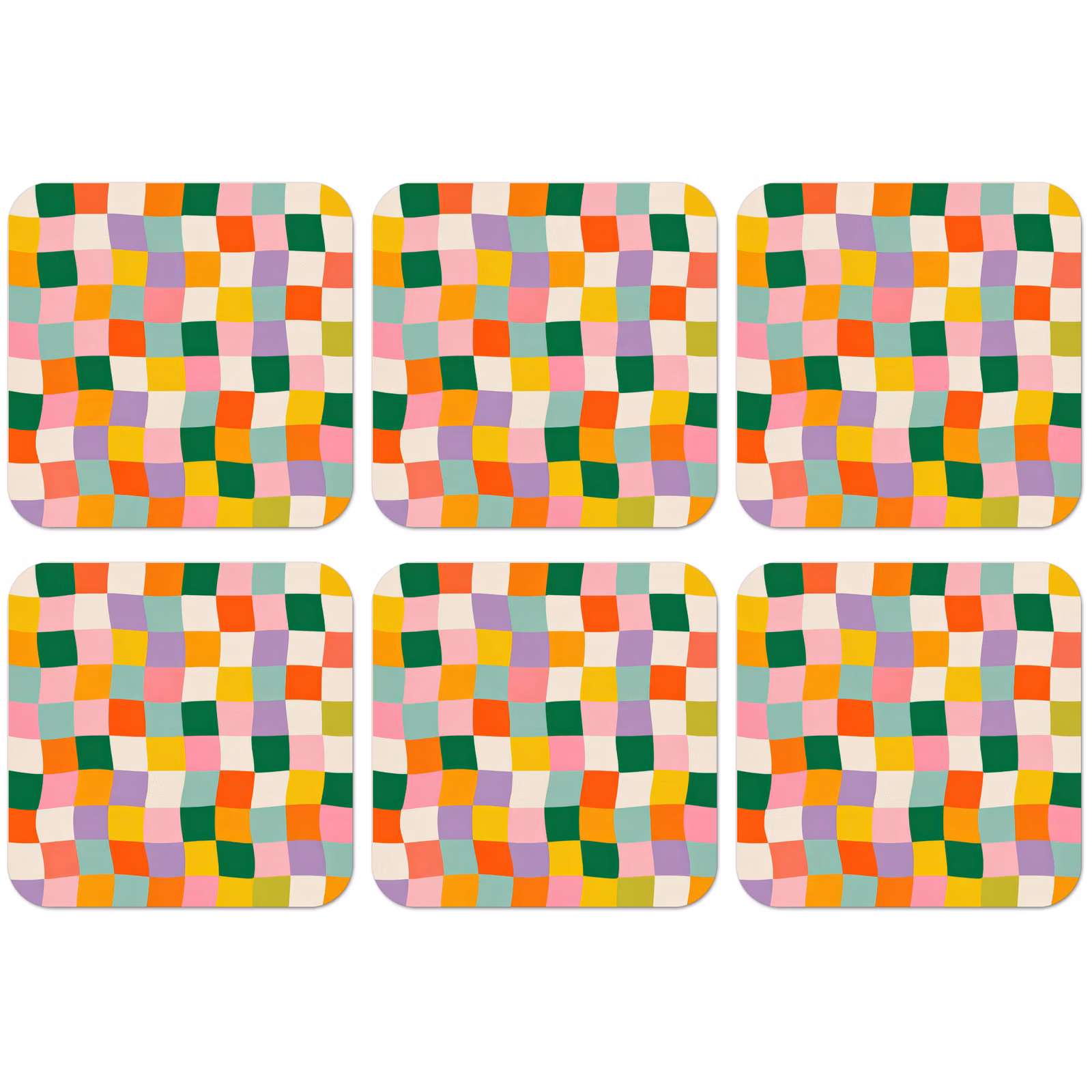 Untersetzer - Quadrate - Bunt - Gewellt — 1