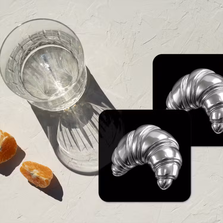 Untersetzer - Croissant - Metall - Silber — 2