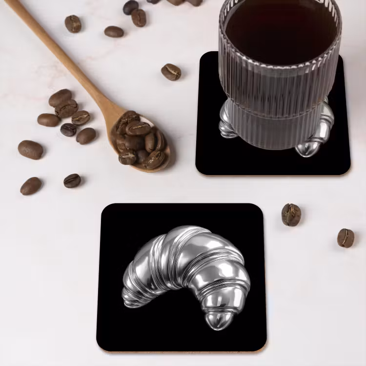 Untersetzer - Croissant - Metall - Silber — 4
