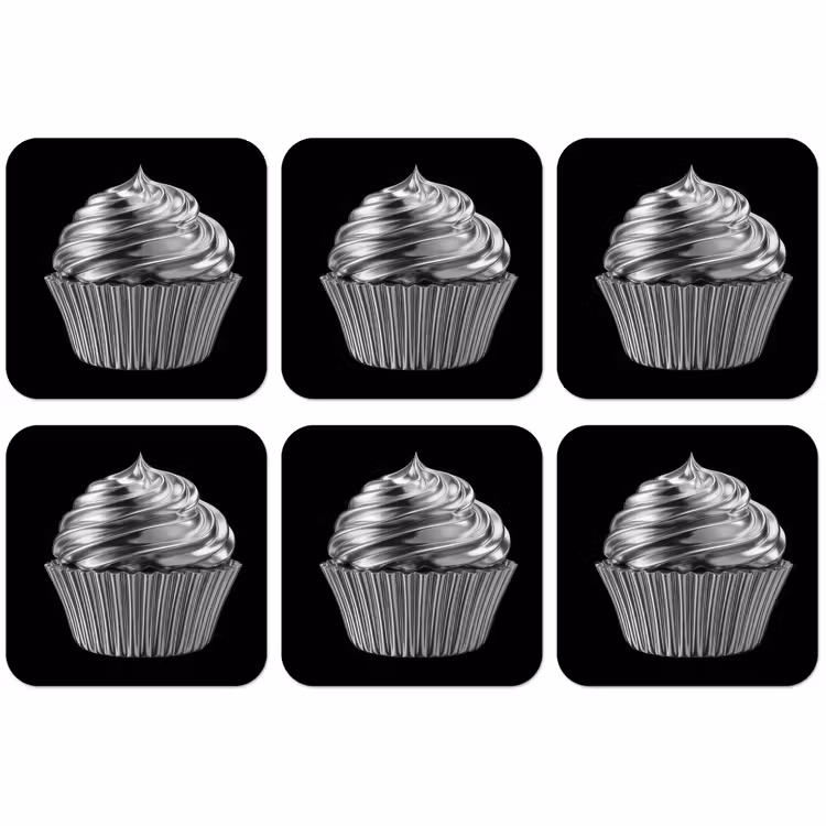 Untersetzer - Cupcake - Luxuriös - Silber — 1