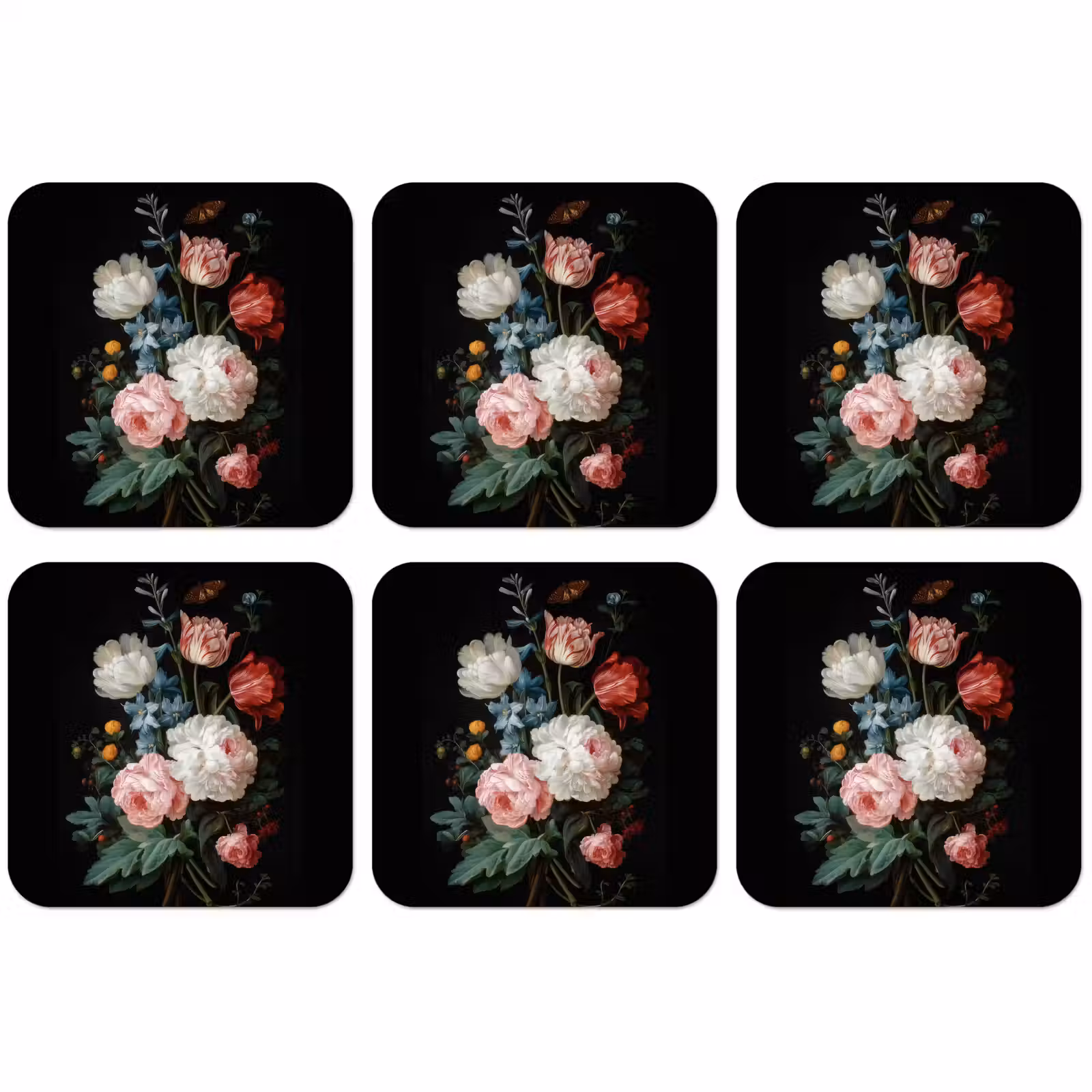 Untersetzer - Blumenstrauß - Bunt - Klassisch — 1