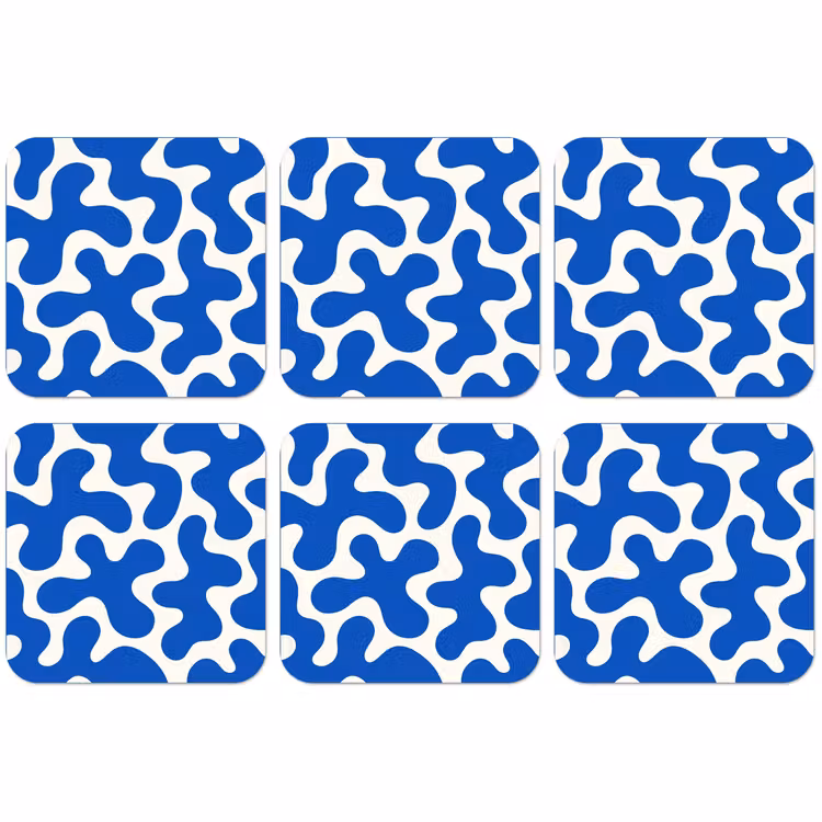 Untersetzer​ - Formen - Abstrakt - Blau - Wellen — 1