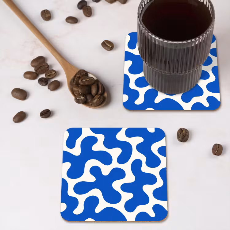 Untersetzer​ - Formen - Abstrakt - Blau - Wellen — 4