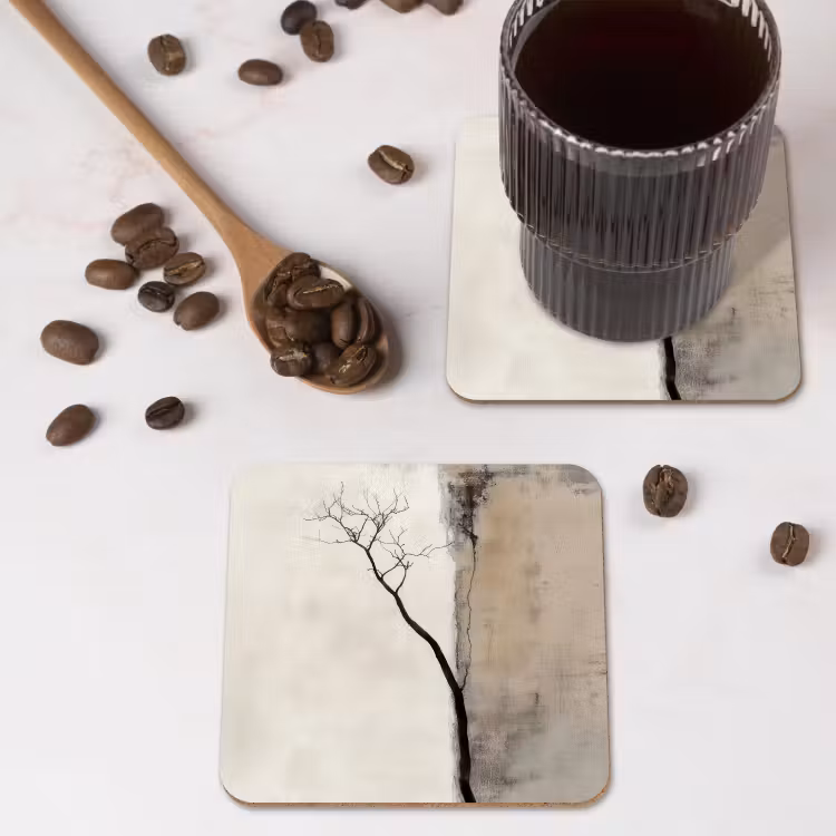 Untersetzer - Wabi sabi - Pflanze - Beige — 4