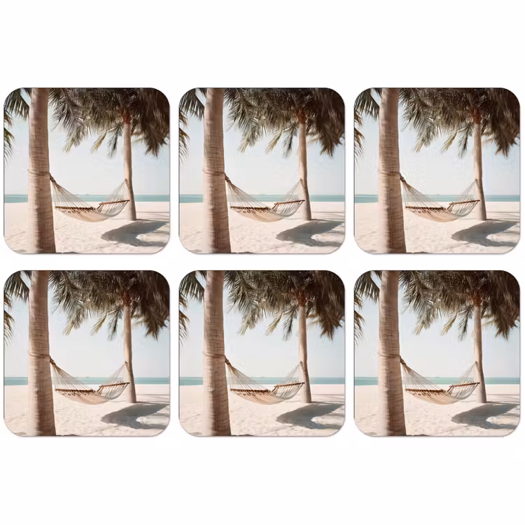 Untersetzer - Hängematte - Palmen - Strand - Meer — 1