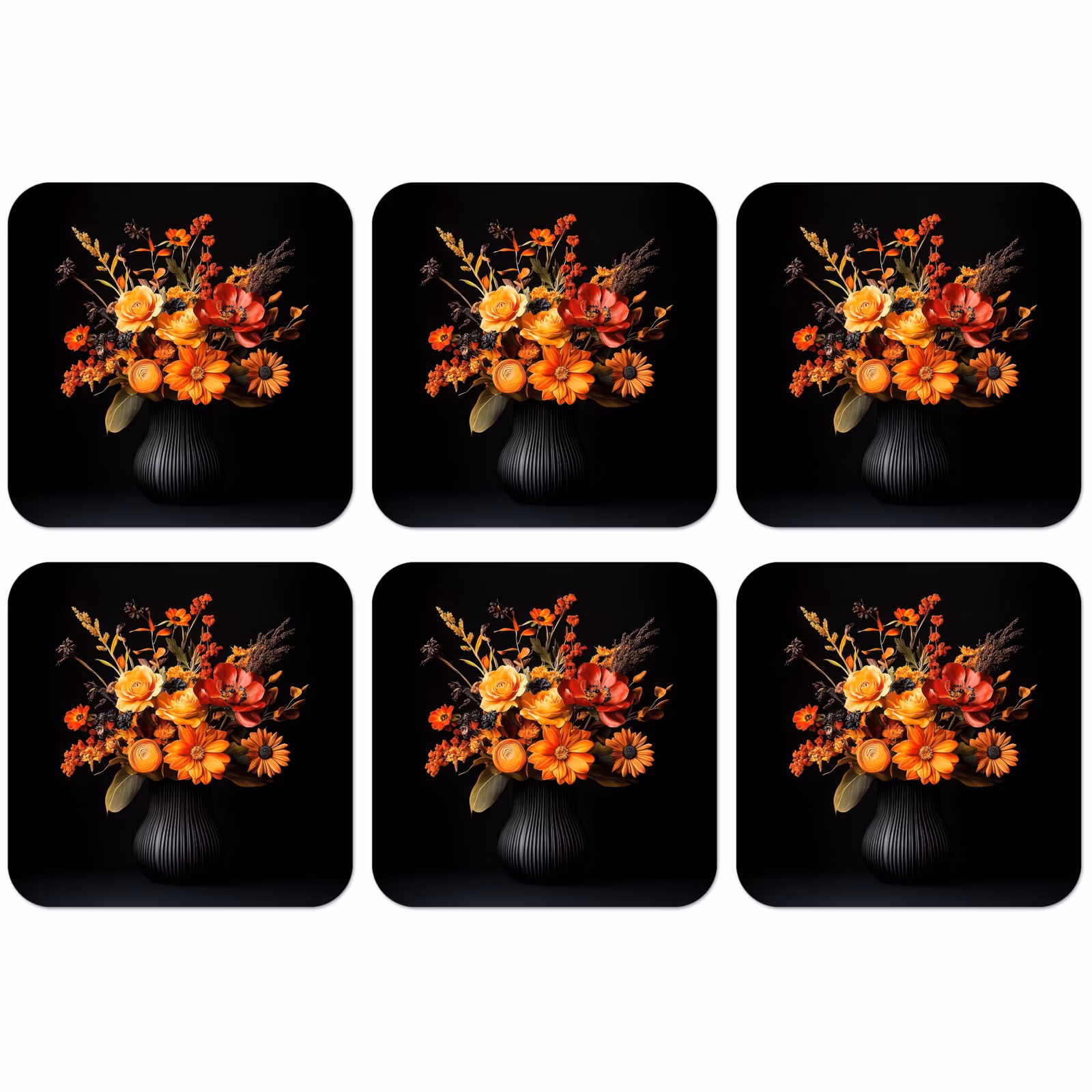 Untersetzer - Herbst - Blumenstrauß - Orange — 1