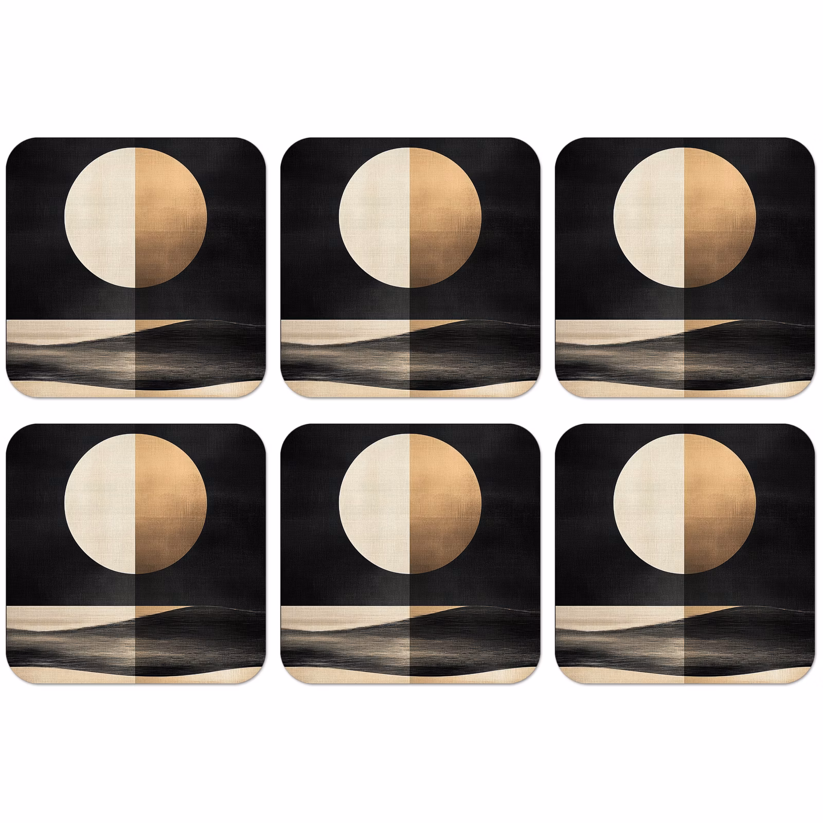 Untersetzer - Mond - Kreis - Gold — 1