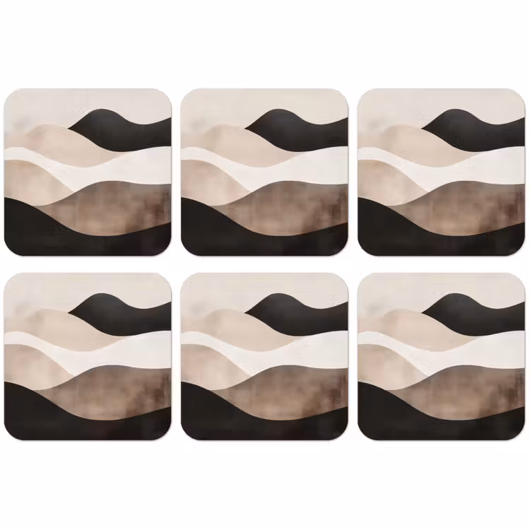 Untersetzer​ - Abstrakt - Landschaft - Wellen - Cremefarben — 1