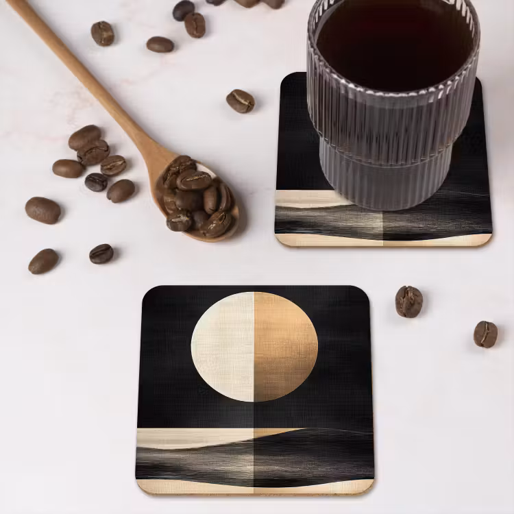 Untersetzer - Mond - Kreis - Gold — 4