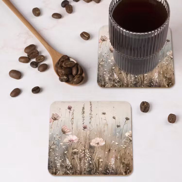 Untersetzer​ - Blumen - Rosa - Modern - Beige — 4
