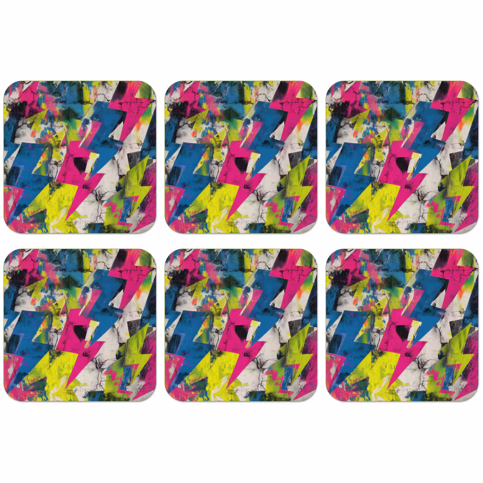 Untersetzer - Blitze - Muster - Marmor - Farben — 1