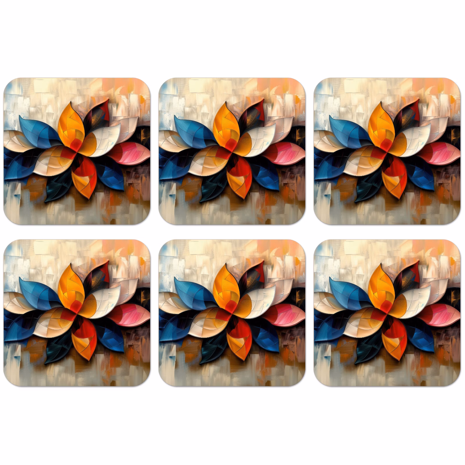 Untersetzer - Blume - Abstrakt - Bunt - Blätter — 1