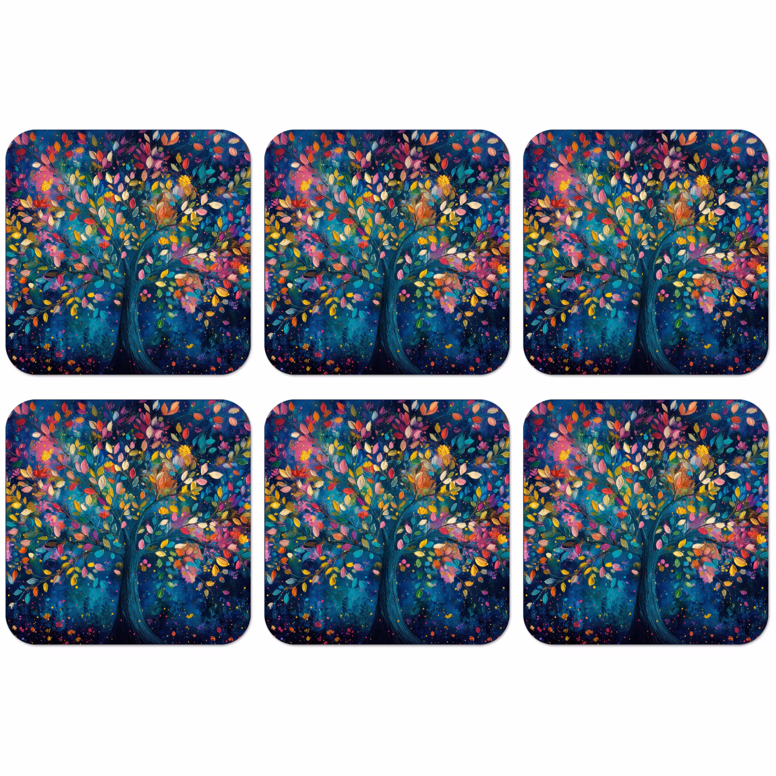 Untersetzer - Bunt - Baum - Magisch - Abstrakt — 1