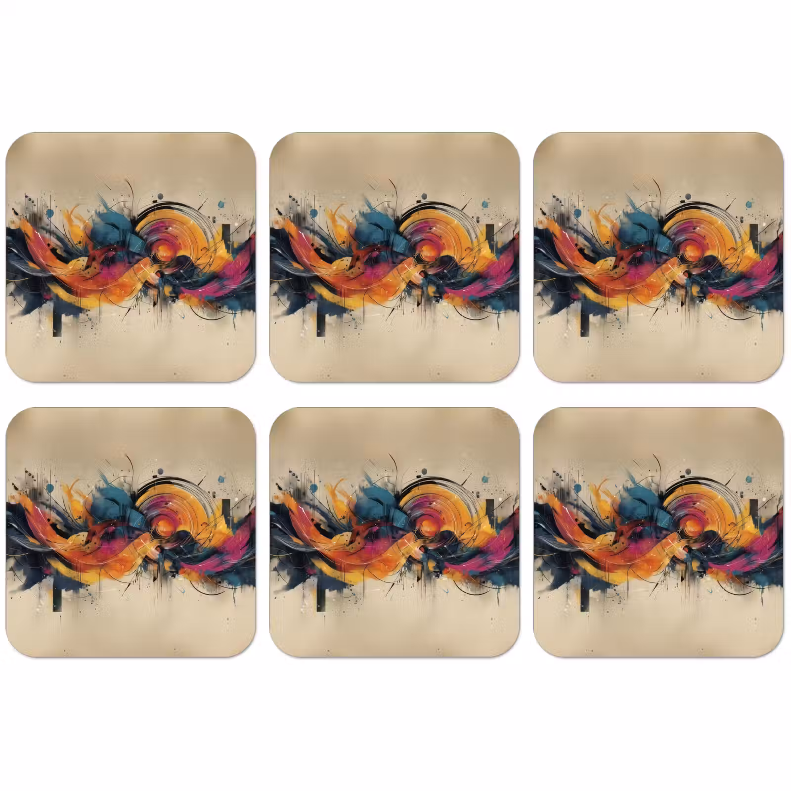 Untersetzer - Explosion - Farbenfroh - Formen - Abstrakt — 1