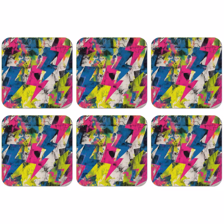 Untersetzer - Blitze - Muster - Marmor - Farben — 1