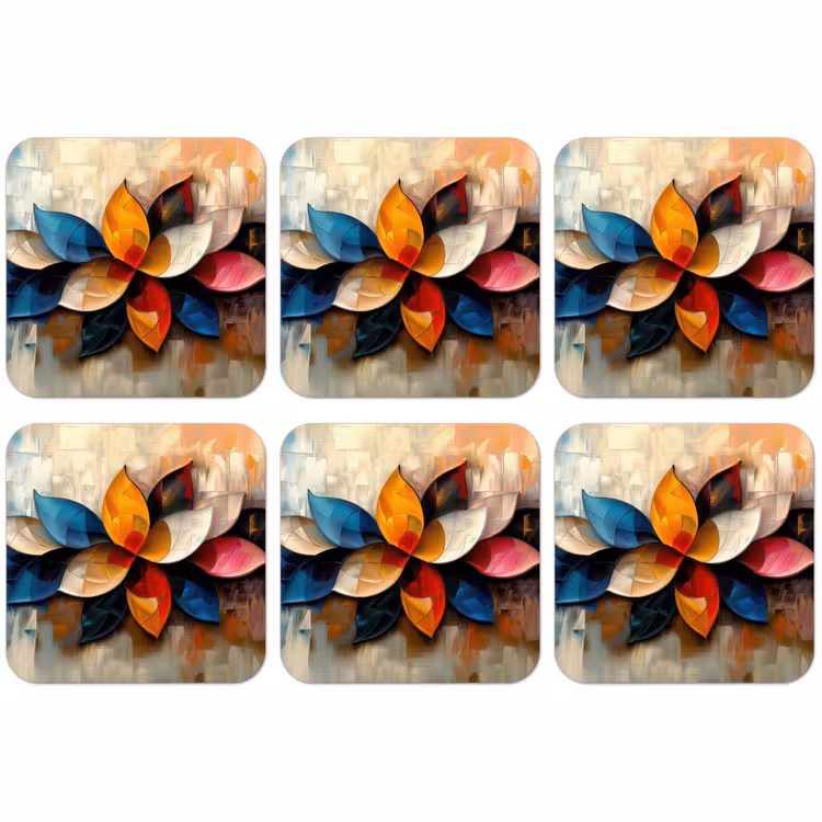 Untersetzer - Blume - Abstrakt - Bunt - Blätter — 1