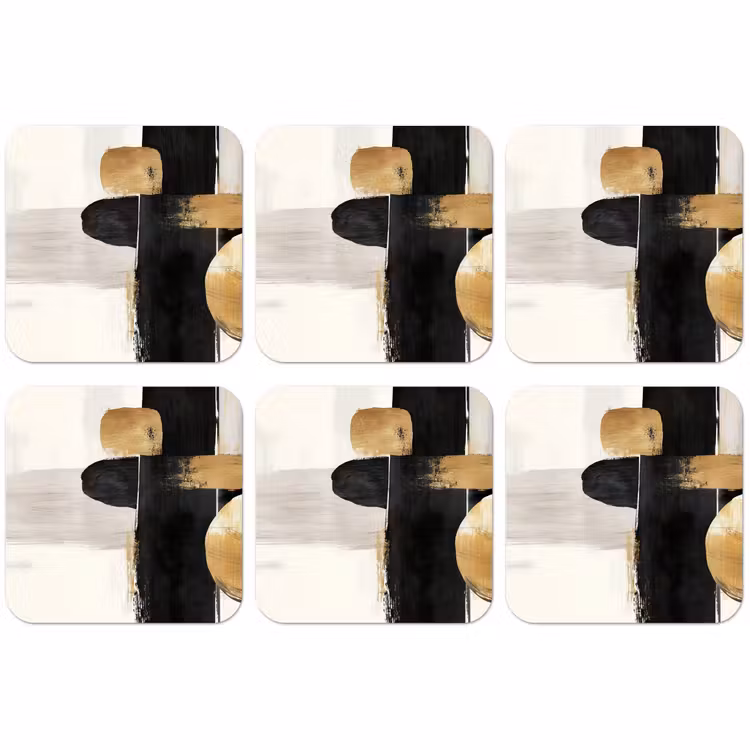 Untersetzer - Formen - Pinselstriche - Abstrakt - Gold — 1