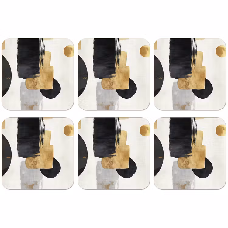 Untersetzer​ - Gold - Rechtecke - Kreise - Abstrakt — 1