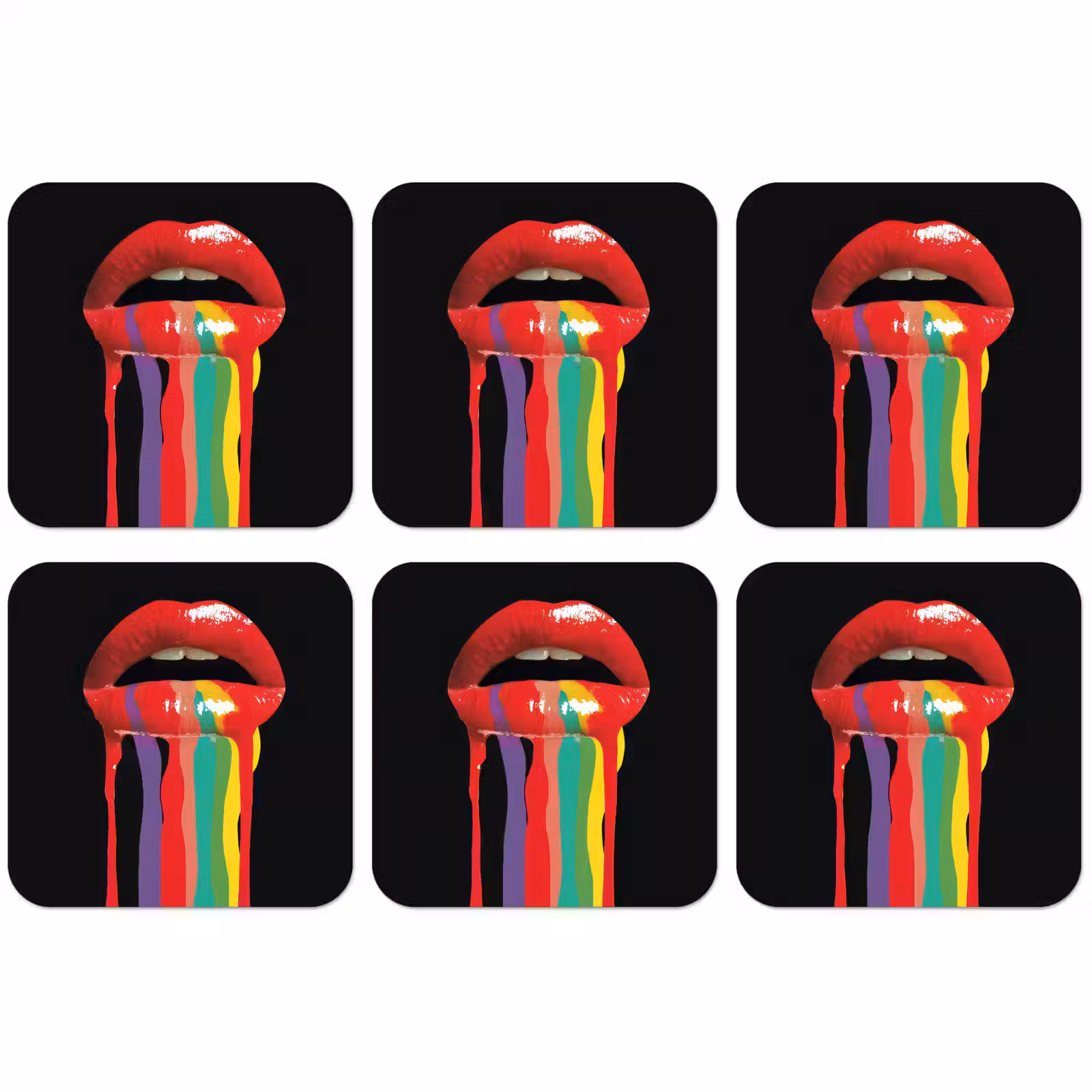 Untersetzer - Lippen - Farben - Schwarz — 1