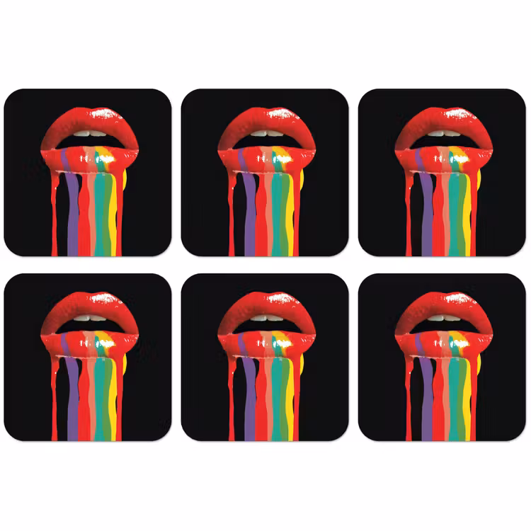 Untersetzer - Lippen - Farben - Schwarz — 1