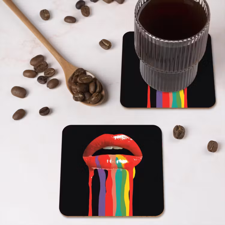 Untersetzer - Lippen - Farben - Schwarz — 4