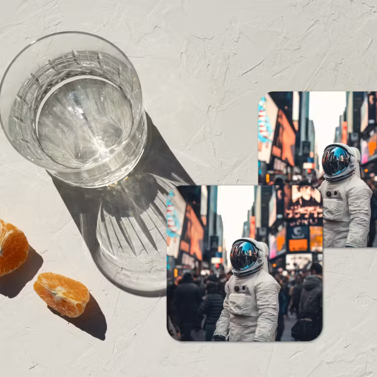 Untersetzer - Stadt - Menschen - Astronaut - Weiß — 2