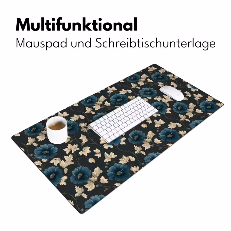 Schreibtischunterlage - Botanisch - Blumen - Blau — 4