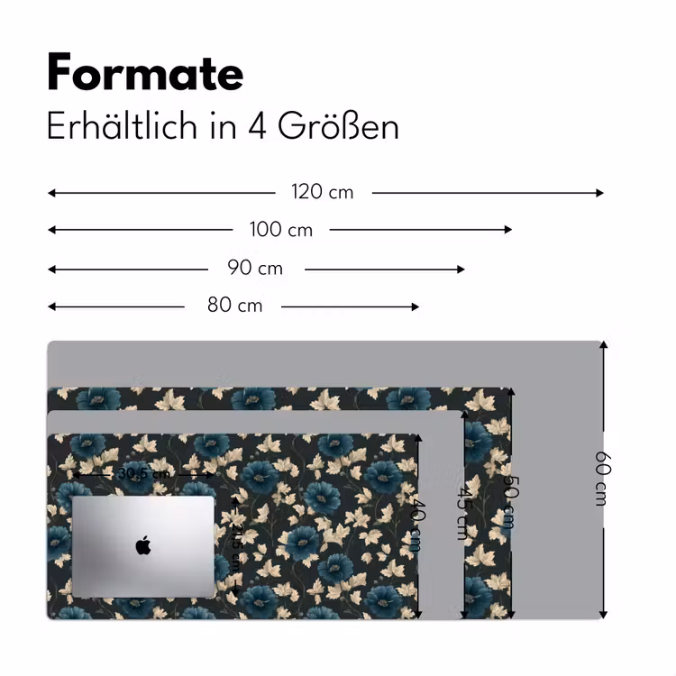 Schreibtischunterlage - Botanisch - Blumen - Blau — 5