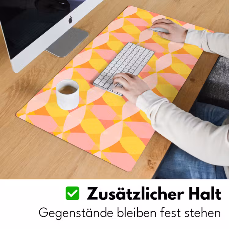 Schreibtischunterlage - Bunt - Schachbrettmuster - Blattformen — 3