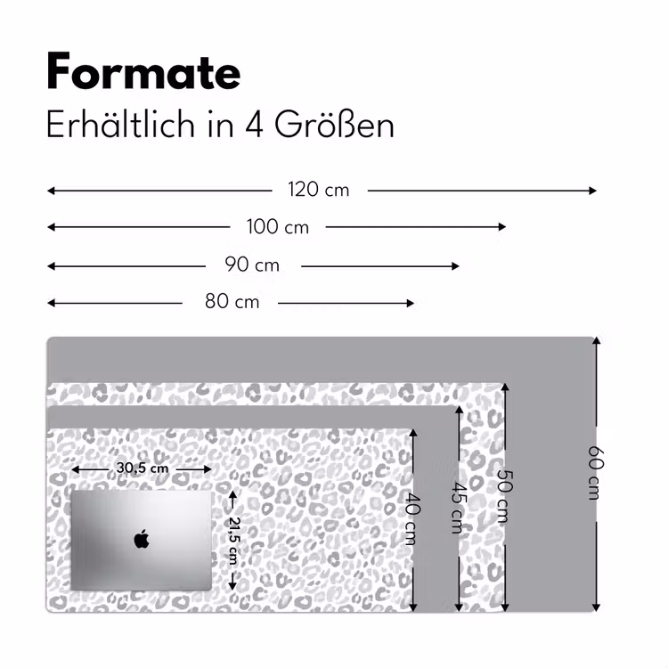 Schreibtischunterlage - Leopard - Motiv - Grau — 5