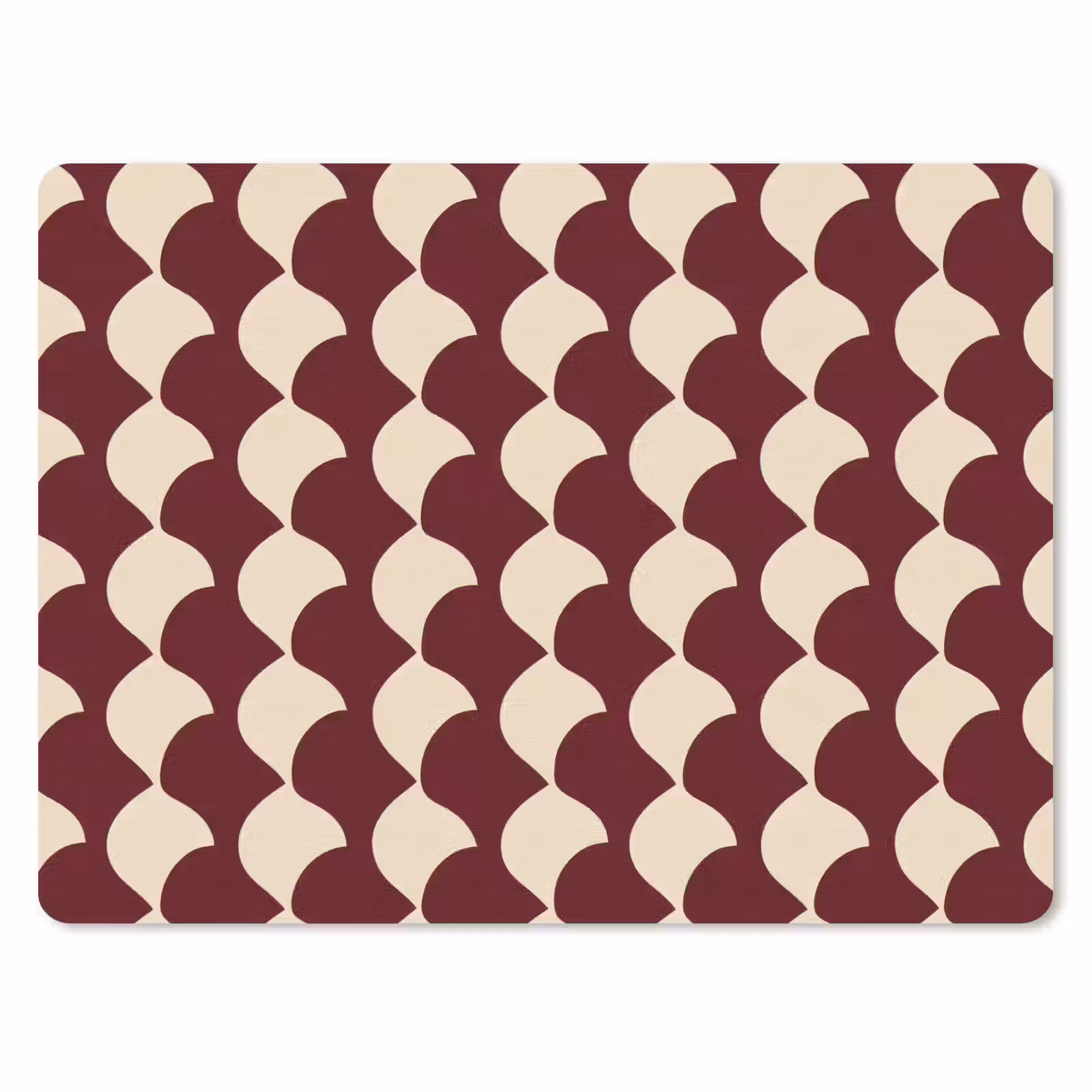 Mauspad - Rot - Kachelmuster - Creme — 1