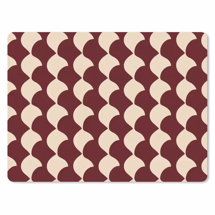 Mauspad - Rot - Kachelmuster - Creme — 1