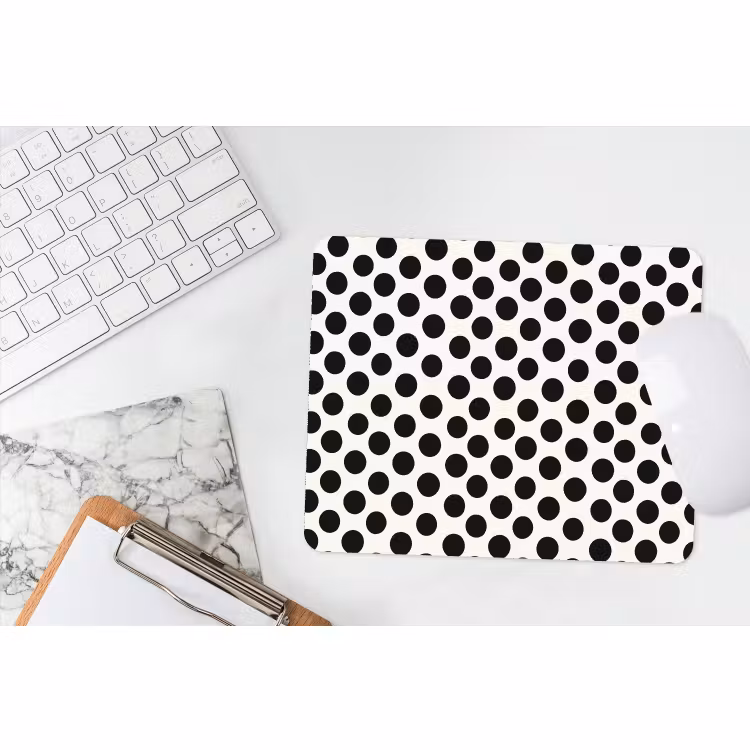 Mauspad - Klassisch - Polka dots - Schwarz — 2