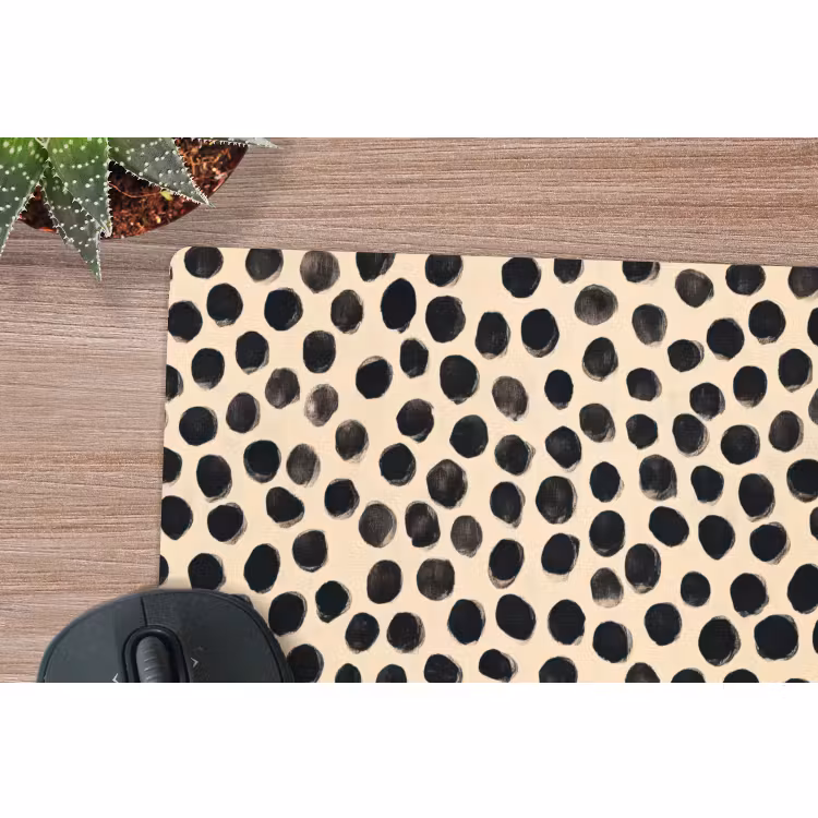 Mauspad - Polka dots - Muster - Schwarz — 4