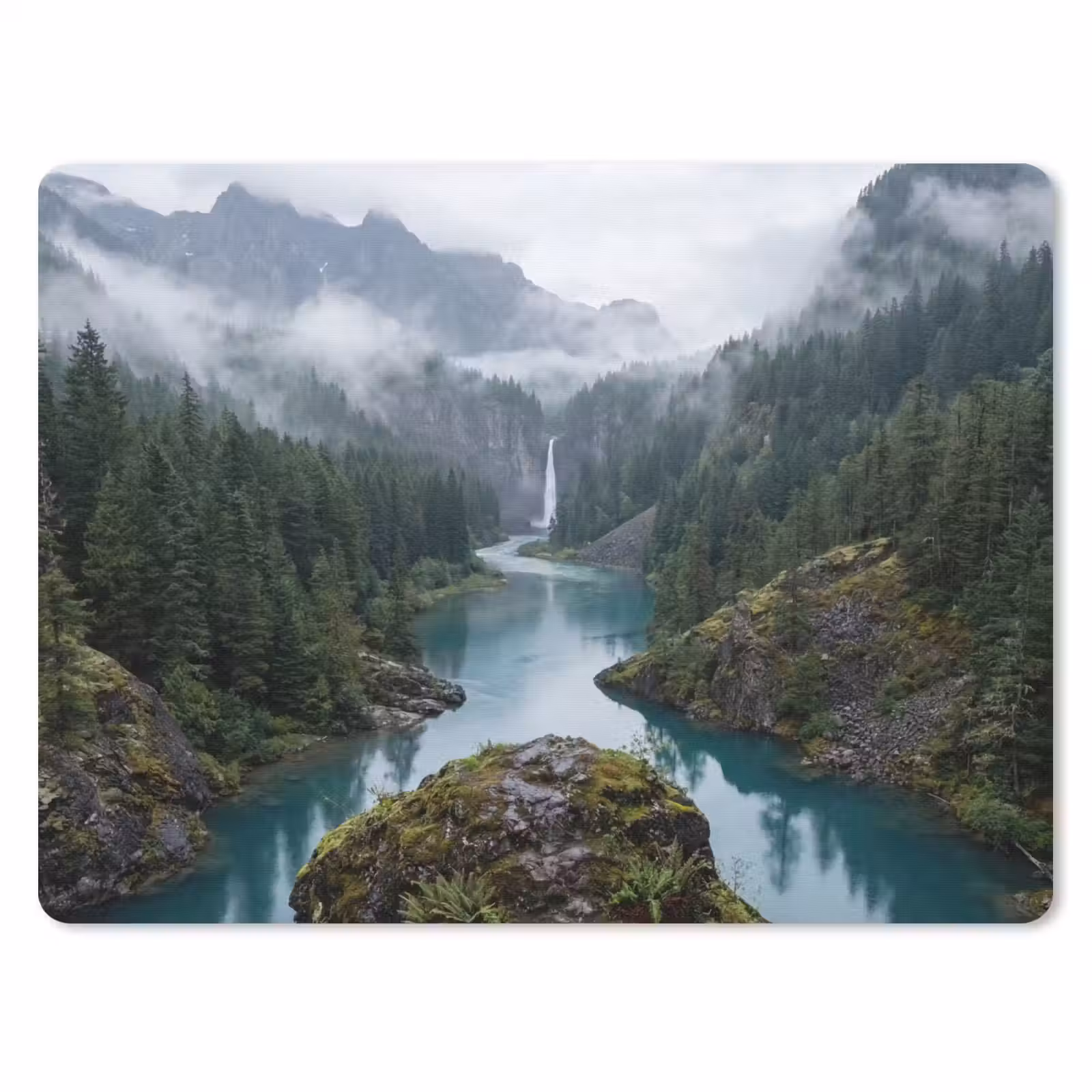 Mauspad - Wasserfall - Bäume - Berge — 1