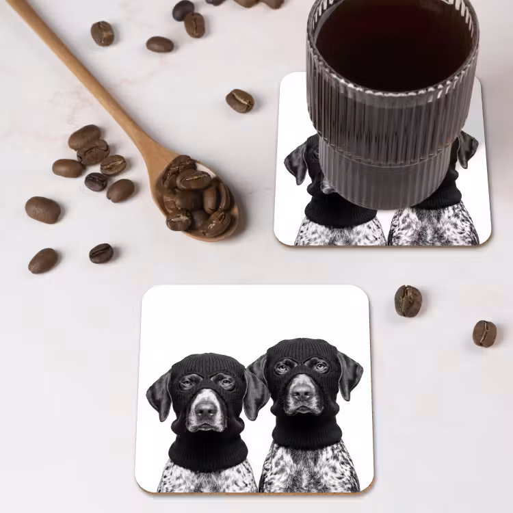 Untersetzer​ - Hunde - Balaclava - Schwarz - Weiß — 4
