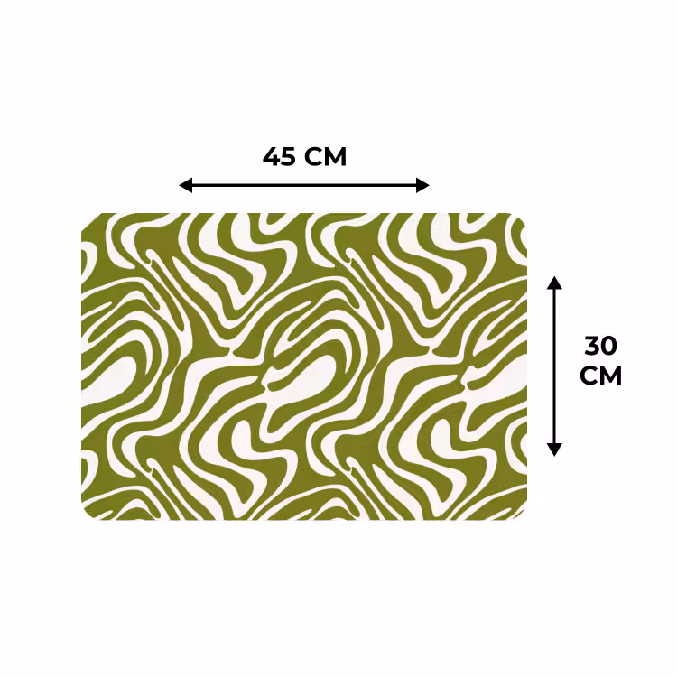Tischset - 6 Stück - Linienmuster - Grün - Bio — 3
