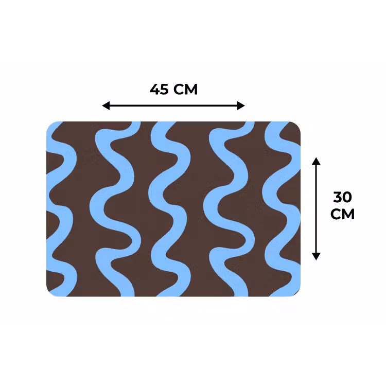Tischset - 6 Stück - Sich windende Linien - Blau - Braun - Minimalistisch — 3