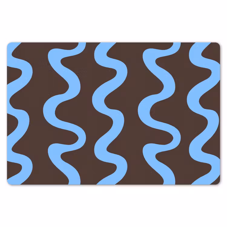 Tischset - 6 Stück - Sich windende Linien - Blau - Braun - Minimalistisch — 6