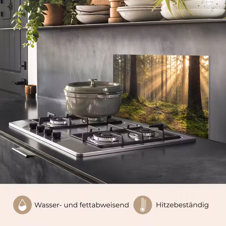 Spritzschutz Küche - Wald - Sonnenlicht - Gras — 3