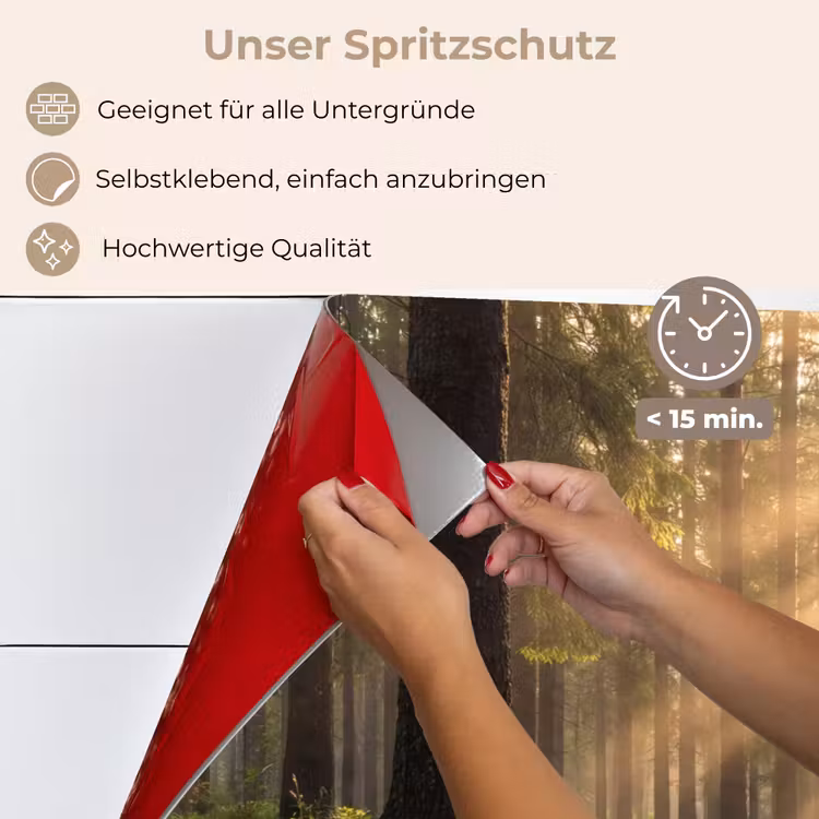 Spritzschutz Küche - Wald - Sonnenlicht - Gras — 5