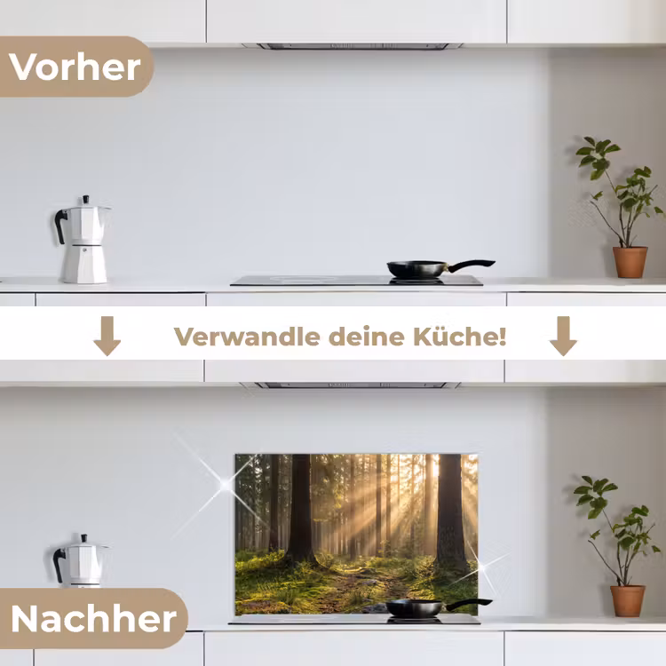 Spritzschutz Küche - Wald - Sonnenlicht - Gras — 7