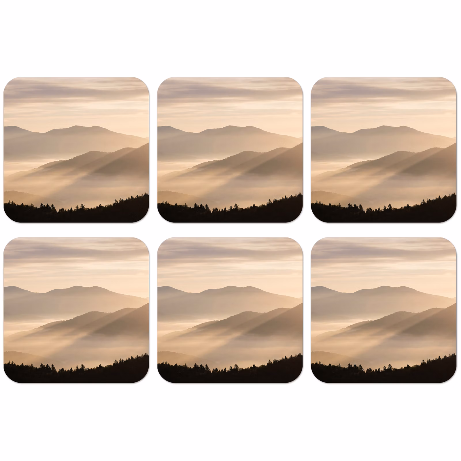 Untersetzer - Berge - Nebel - Sonnenstrahlen — 1