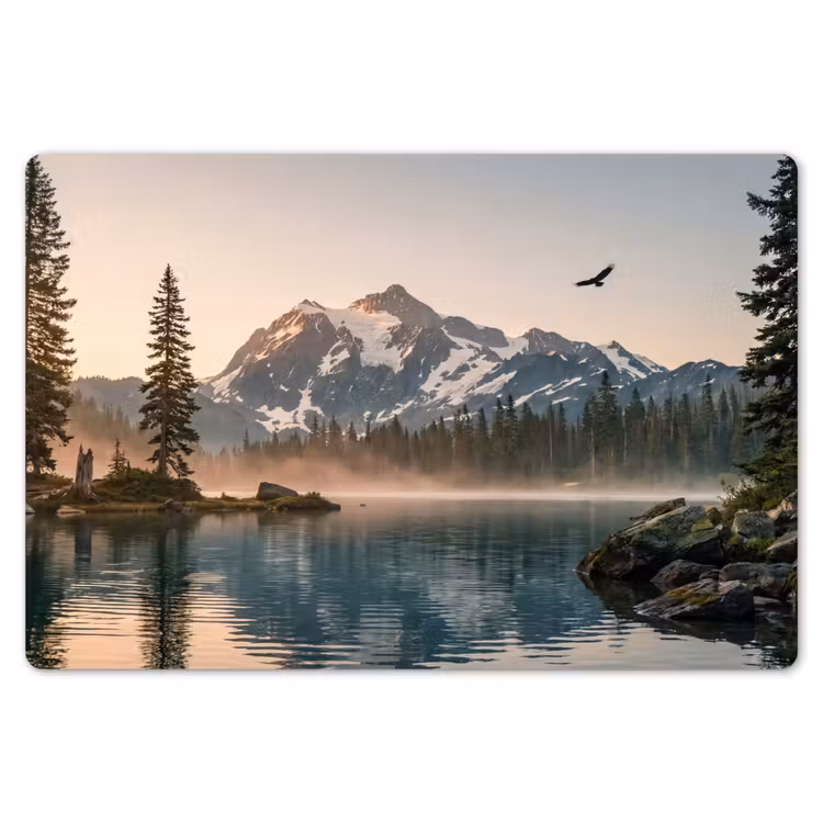 Tischset - 6 Stück - Berge - Wasser - Bäume — 6