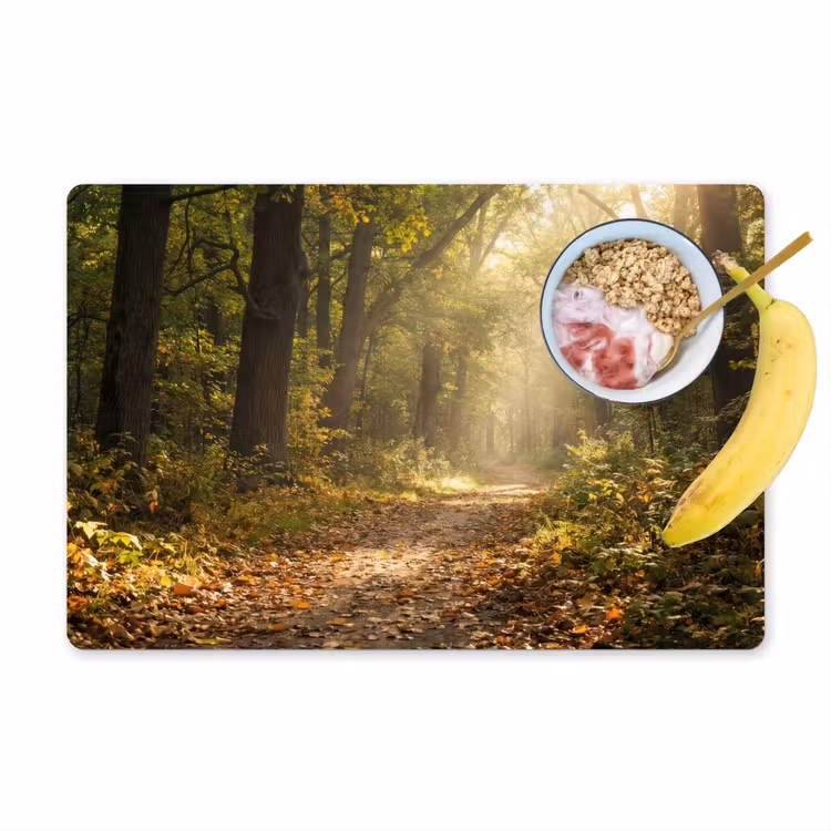 Tischset - 6 Stück - Sonnenlicht - Waldweg - Bäume — 1