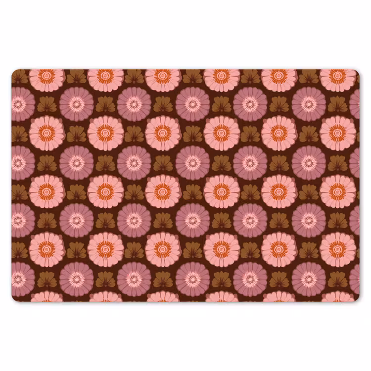Tischset - 6 Stück - Retro - Gänseblümchen - Rosa — 6