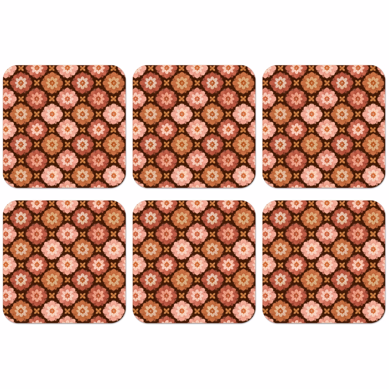 Untersetzer - Geometrisch - Blumig - Farbenfroh — 1
